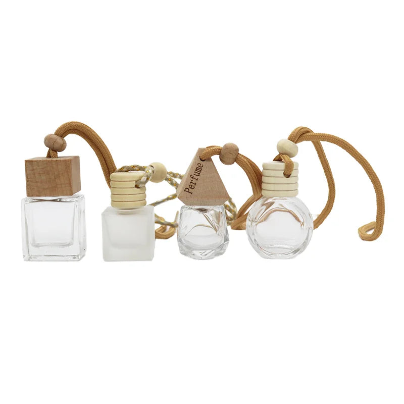 Mini 10ml Hanging Flat Bottomed Square Perfume Cube Diffuser Bottle with Plastic Stopper for Liquid Soap