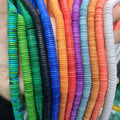 AO1001 Pastel Rainbow Multicolor Natural Anion Oxide Stone Heishi BeadsStone Jewelry Wheel Beads