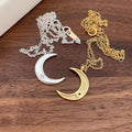 925 Sterling Silver 18K Gold Plated Moon Necklaces Jewelry Moon Pendant Necklace