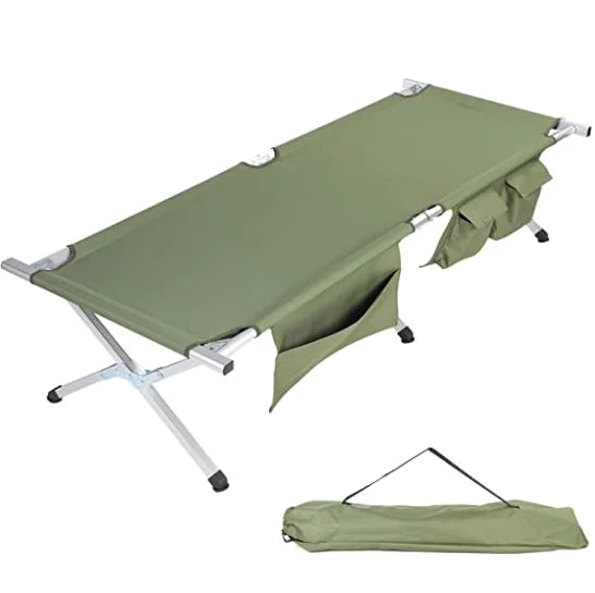 WOQI Ultralight Folding Bed Stretcher Easy Carrying for Outdoor Camping Modern Foldable Cot