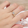 M06A Abiding Gra Certified 925 Sterling Silver Gold Plated Micromounting Moissanite Diamond Rings for Wedding