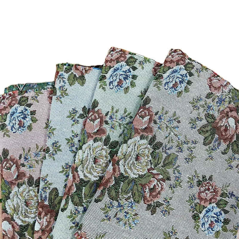 Segmented Flower Jacquard Woven Gobelin Tapestry Fabric for Upholstery Clothing Bags-Customizable Stain Resistant
