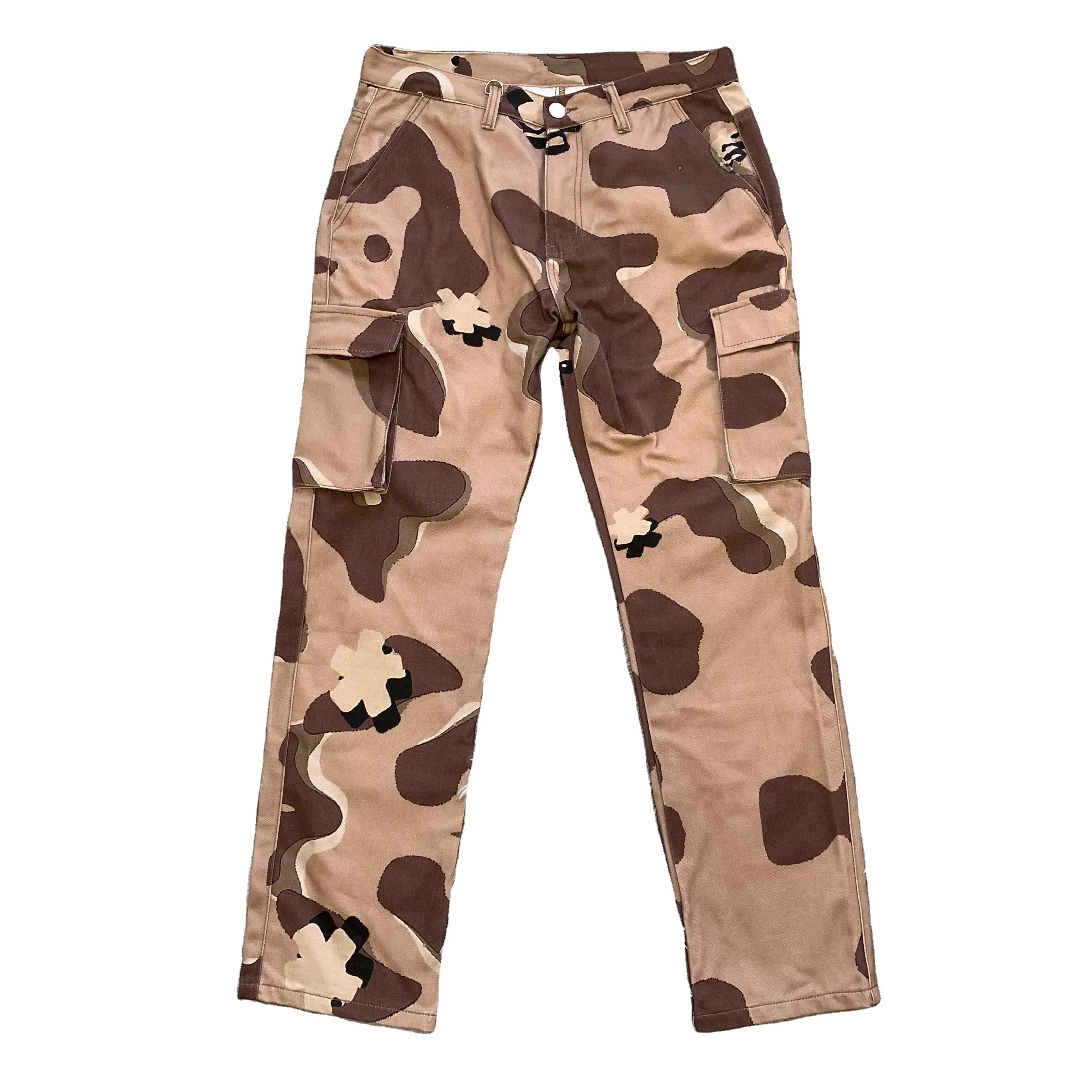 DENIMGUYS Straight Leg Work Pants for Men Street Style Digital Print Camo Camouflage Cargo Pants