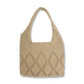 Women's Vintage Style Knitted Hobo Tote Bag Open Casual Shoulder Bag Two Fashionable Mesh Beach Handbag for Summer Shopping