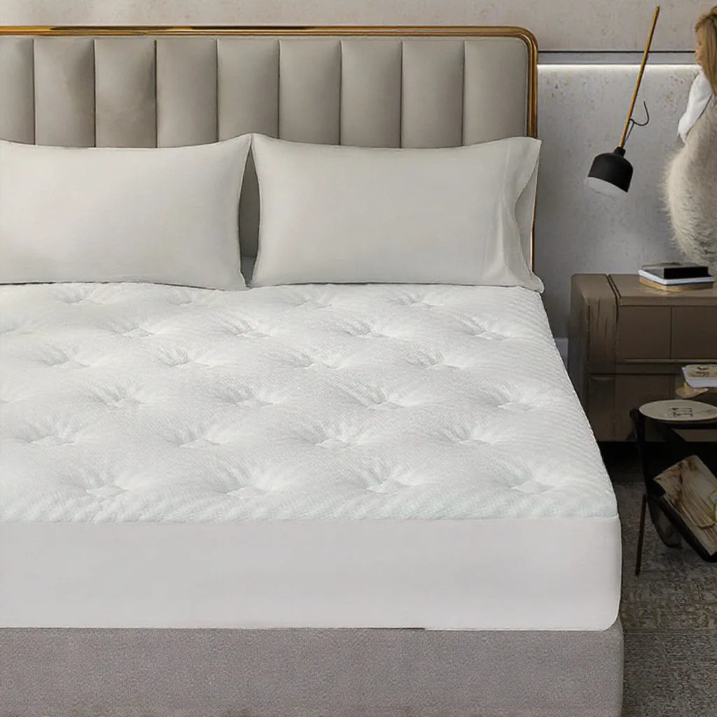 Queen Size Memory Foam Mattress Topper for Hotel Home Use Foldable Washable Cover Cooling Gel Support Pain Relief