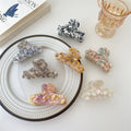 French Romantic Elegant Temperament Hair Clip Vintage Accessories Hair Clawmedium Flower Hair Clip Claw Marble