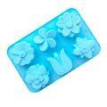 6-Cavity Non-Stick Silicone Flowers Mold Mixed Tulip and Daisy Shape for Candy Chocolate Jelly Ice Cube Cake Tools