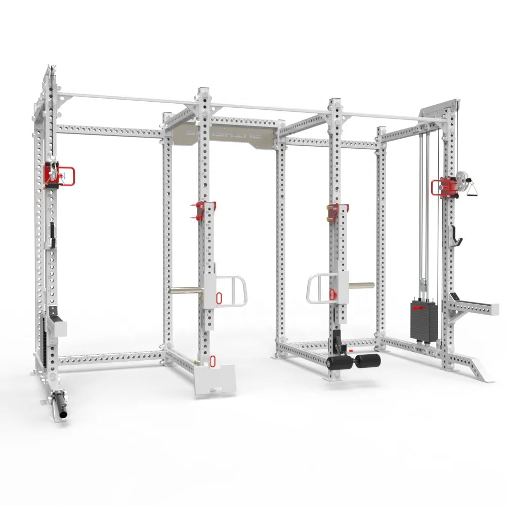 Multi Function Heavy Duty Steel Tube Q235 Commercial Use Power Rack Weight Cage Squat Rack Smith Machine Lat Pull-down Pulley