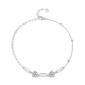 SL1687 Romantic Flower Bracelet Real 925 Sterling Silver Adjustable Chain Bracelets Fashion Shiny Crystal Wedding Lady Jewelry