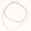 Double Chain Necklace Gold Color Choker Necklaces Fashion Jewelry Collier Party