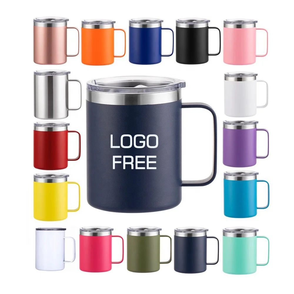Beauchy Custom 12oz 14oz Double Wall Vacuum Stainless Steel Travel Tumbler Cup Camping Tumbler Insulated Coffee Mug with Handle MegaBDM