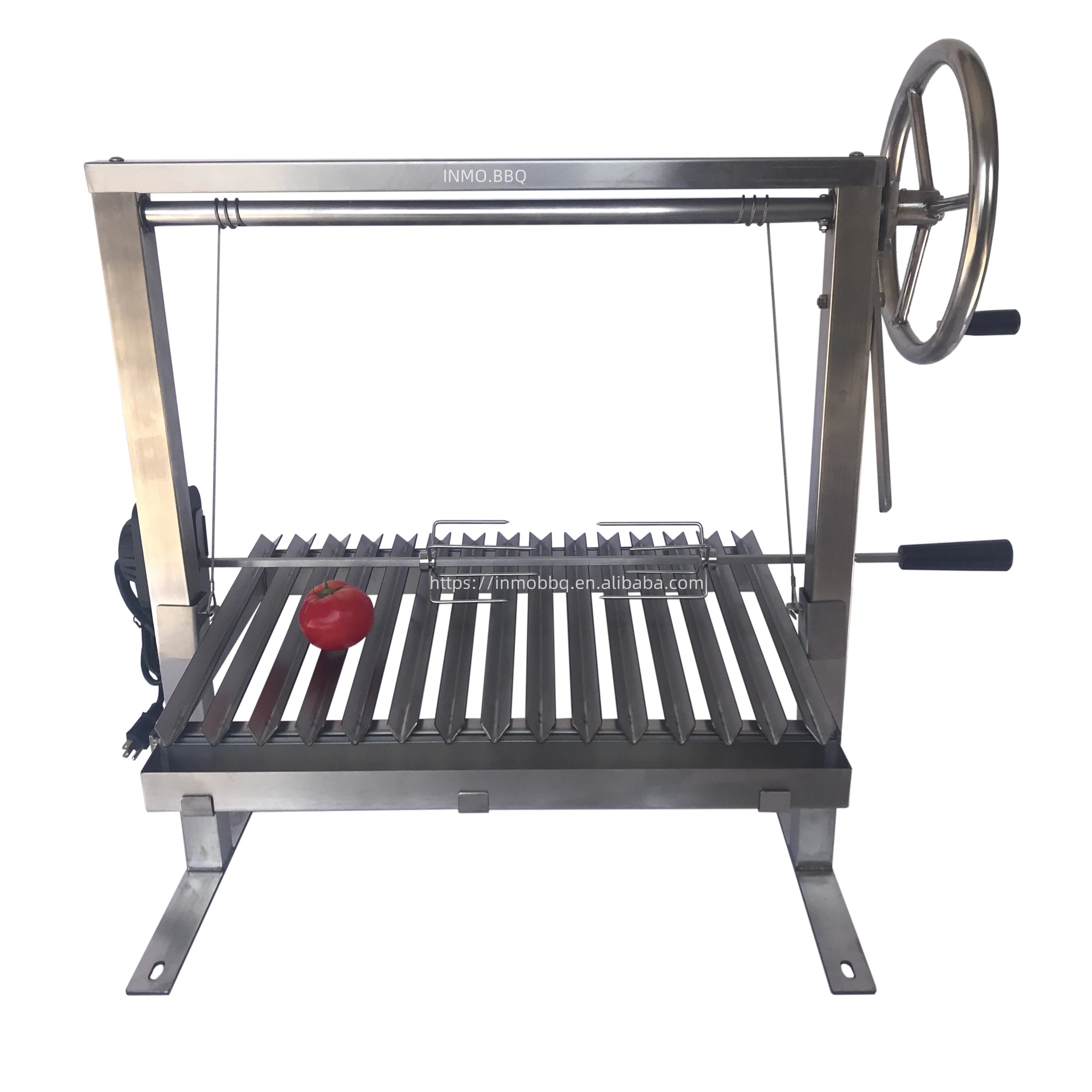 Stainless Steel DIY Argentinian Grill Free Standing Santa Maria Grill BBQ with Rotisserie BBQ Kit