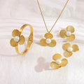 Geometric Sun Radiance 4 PCS Set Irregular Daisy Flower Stainless Steel Jewelry18K Gold Plated Waterproof Stud Earrings Set