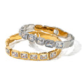 Wholesale Jewelry Real Gold Plated Waterproof Bangle High Quality Inlaid CZ Zircon Stainless Steel Bracelet Bangle for Women