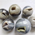 Wholesale Natural Mixed Size Open Smile Amethyst Ball Small Crystal Agate Geode for Feng Shui