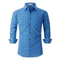 Men's Anti-Wrinkle Breathable Button Down Fitted Long Sleeve Dress Shirt for Social Work and Business