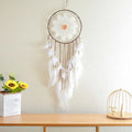 Elegant Sunflower Dreamcatcher Wall Hanging Handmade Crystal Crafts for Home Decor Featuring Feathers Lace for Bedroom Wedding