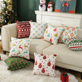 High Quality Nordic Style Christmas Printed Velvet Pillowcase White Cushion Cover Floral Animal Pattern Polyester for Hotels