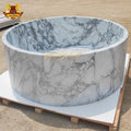 Modern Design Solid Surface Marble Stone Freestanding Soaker Whirlpools Bathtub Natural Marble Stone Bath