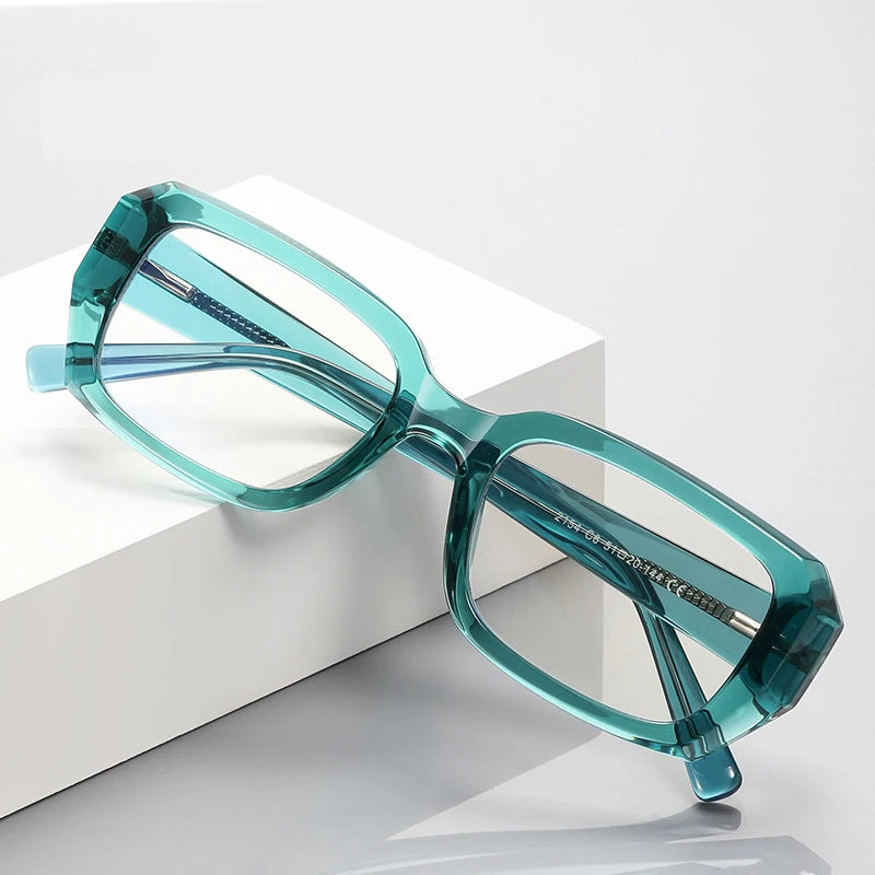 3154 square Eyewear Vintage TR90+CP Custom logo Computer Anti Blue Light Eyeglasses Frames for Women 2025
