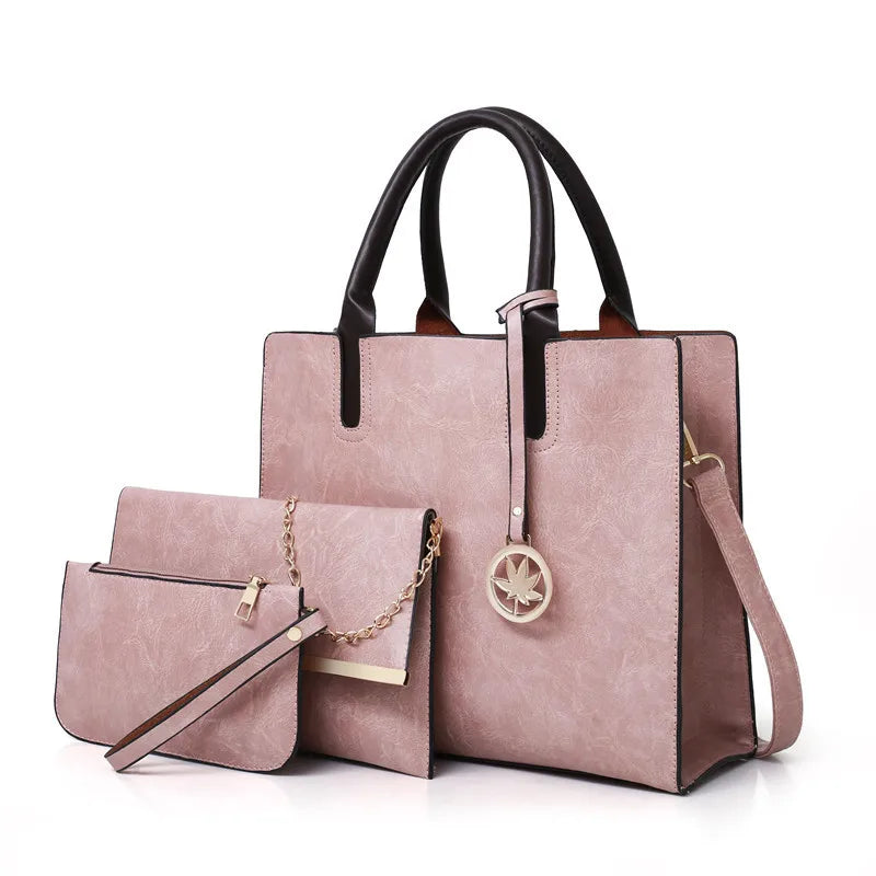 Leisure Ladies Female Purses and Handbags Designer Women Luxury 3 Pieces Handbag Set