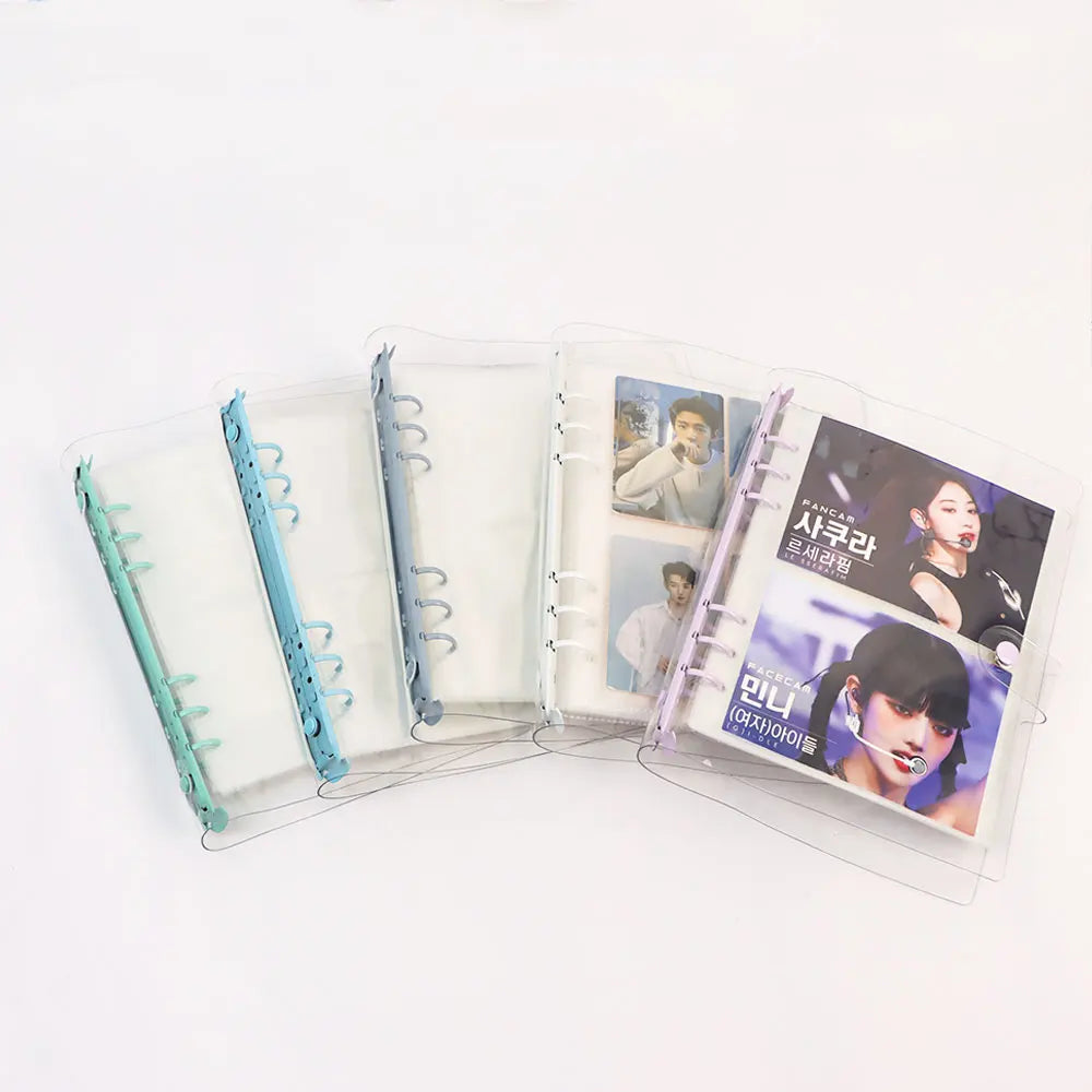A6 6-ring Budget Binder Planner Binder Snap Button Closure Loose Pvc A6 Binder for Envelopes Personalized Plastic Pvc clear