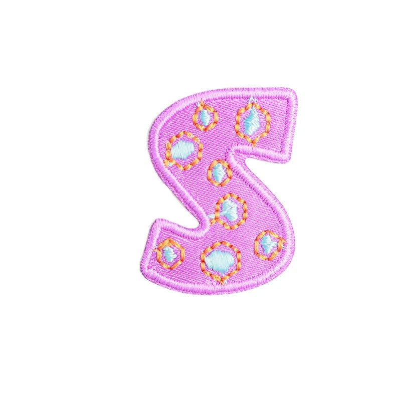 Iron on Small Size 3CM   Cute Colorful Twill Embroidery Letter Patch for Kid Clothes Bag Decoration