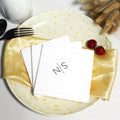 Wholesale Custom Napkin Paper with Initials Logo Printed for Wedding Banquet Cafe Restaurant Hotel.