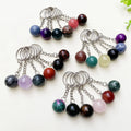 Wholesale Natural Crystal Sphere Charm Key Chain Healing Crystals Gem Crystal Ball Key Rings Keychains