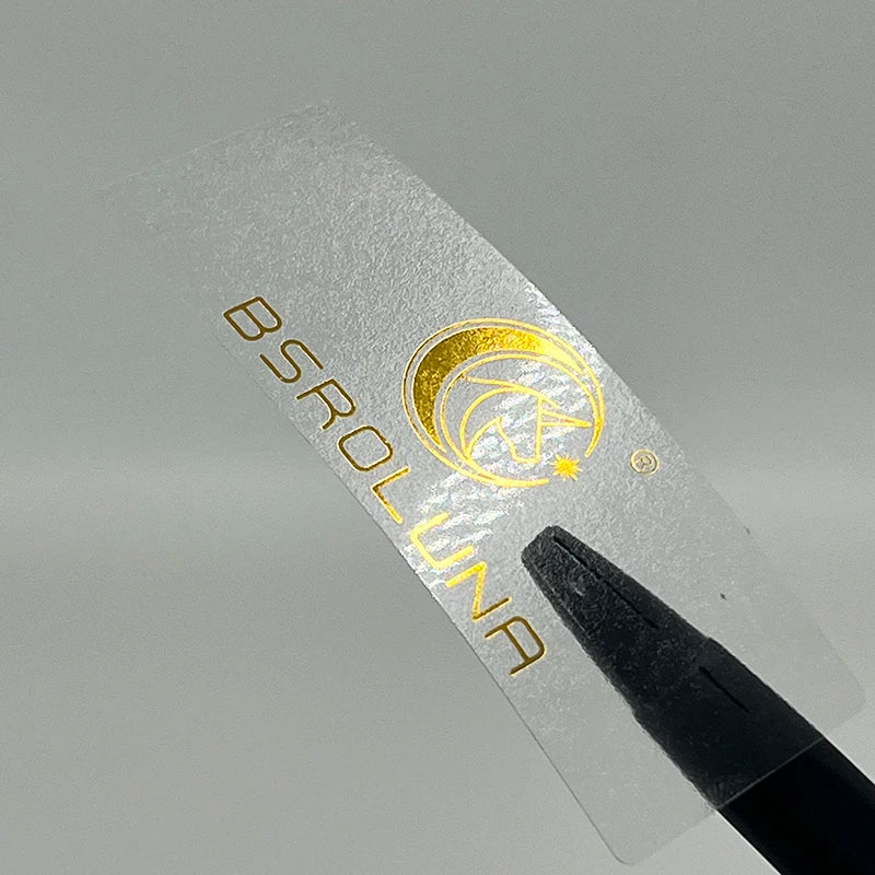 Self Adhesive Customized Waterproof Vinyl Printing Clear Gold Foil Stickers for Candle & Craft Use Transparent Logo Labels