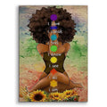 16*24Inches HD Printed Portrait Text Painting Wall Art Black Girl Yoga Canvas Print Painting for Wall Decor