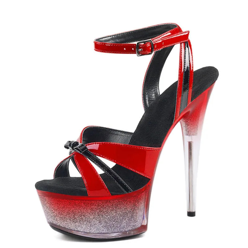 New 15 cm Leak Toe Pole Dance High Heels Summer Club Strip Dance Party High Heels Sandals Model Walk Show High Heels