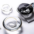 Hxglass Luxury Decorative Cigar Ashtray Set Unique Japandi Design Gold Rim Crystal Glass Personalized Logo for Weddings Gifts