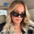Teenyoun Eyewear Irregular Big Frame Gradient Lens Uv400 Vintage Retro Polygon Small Cat Eye Fashion Jelly Sunglasses 2023 New