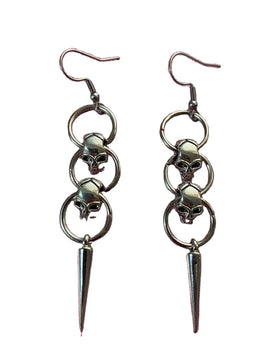 Punk Style Skull Drop Earrings Unique Grunge Earrings for Women Gothic Cool Earring Jewelry