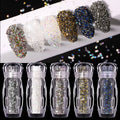 Neon Rhinestone Latest Metal Jewelry Constellations Round Colorful Natural Diamond Women Design Nail Decoration for 3D Nail Art