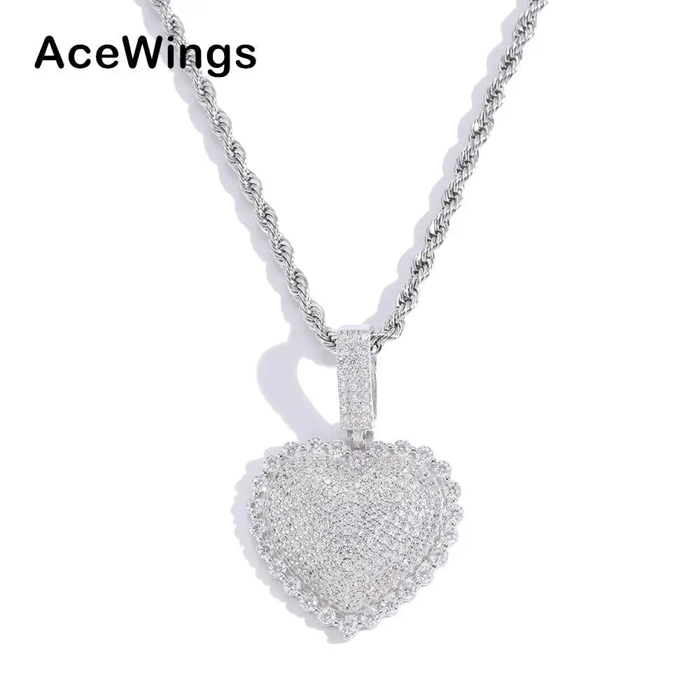 SP010 925 Sterling Silver Pendant Men and Women Heart Pendant&Necklace Party Gift