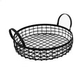 Household Kitchen Storage Baskets round Iron Wire Fruit Basket with Handle for Home Goods Decor Circle Shape Kitchen Decoration