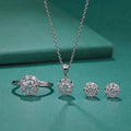 Hanyu Jewelry 18K Gold Jewelry Sets With 3 Pieces HPHT Lab Grown Diamond Flower Shape Jewelry Sets