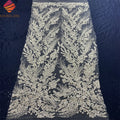 Manufacturer Wholesale High Quality French Mesh Tulle Fabric Gorgeous White Wedding Crystal Sequins Net Laces With 3D Beads