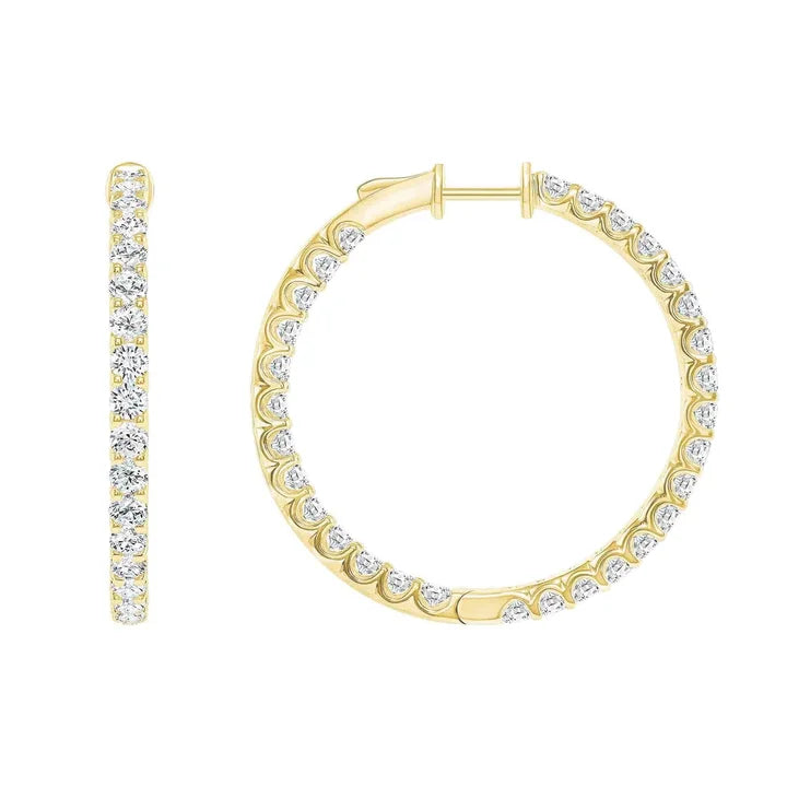 Laodun New Arrivals Fashion S925 Hoop Earrings Luxury Engagement Design CZ Diamond Sterling Silver Hoop Earrings Vermeil