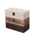 Rustic Black Brown Rectangle  Storage  Keepsake Decorative  Wooden Craft Packaging Box Wood Gift Boxes with Lid