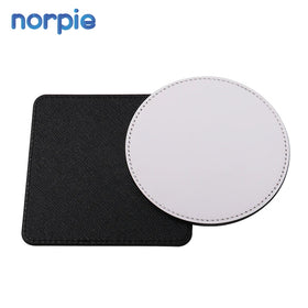 Luxury Sublimation PU Coasters Blank Tea Coaster DIY Leather Cup Coasters