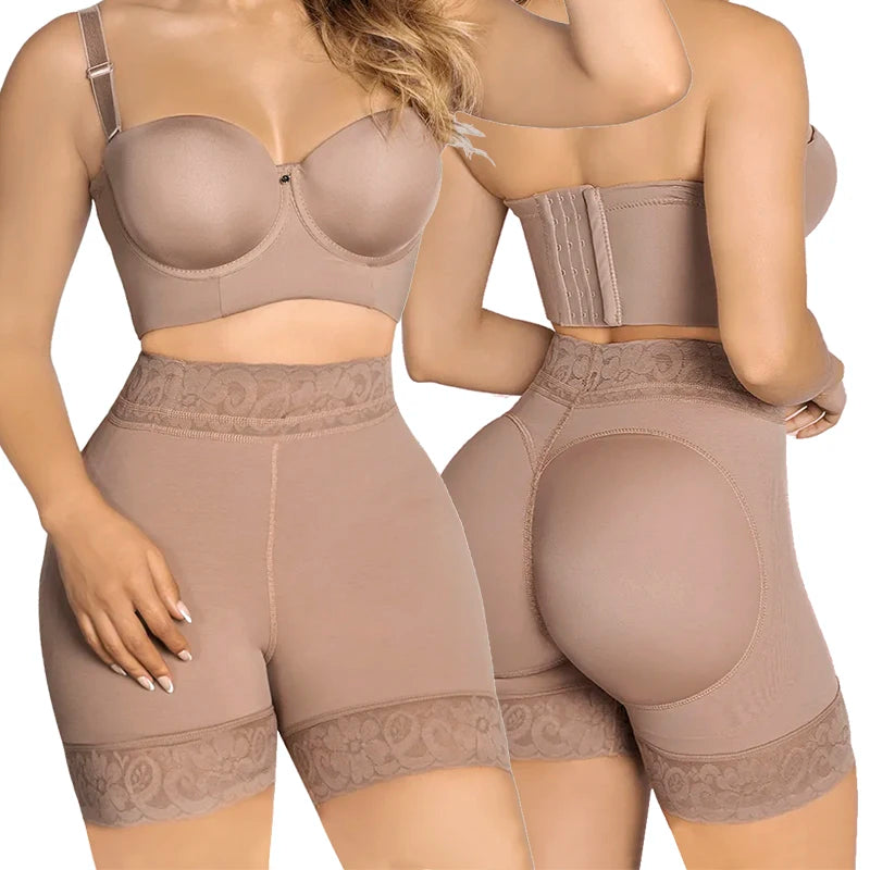 Plus Size Colombianas Moldeadoras Girdle Tummy Control Shapers Lace Panties Underwear Compression Shapewear s Shorts