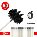 25 Pcs 50 FEET Adjustable Deal Dryer Vent Cleaning Brush Kit  Duct Brush Cleaner Kit Fireplace Chimney Brushes Lint Remover