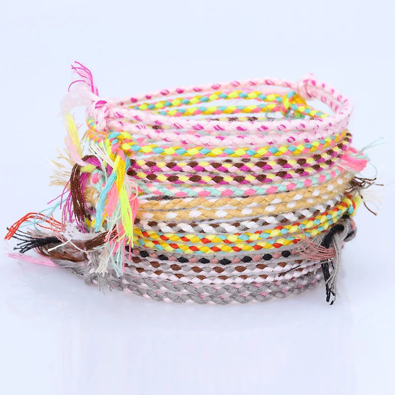 Handmade Woven Chain & Link Bracelet with Geometric Pattern Cute Style Friendship Jewelry for Children's Anniversary