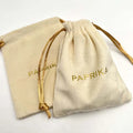 Luxury Custom Logo Printed Soft Velvet and Jute Jewelry Pouch Gold Drawstring Dust Gift Bag for Jewelry Packaging