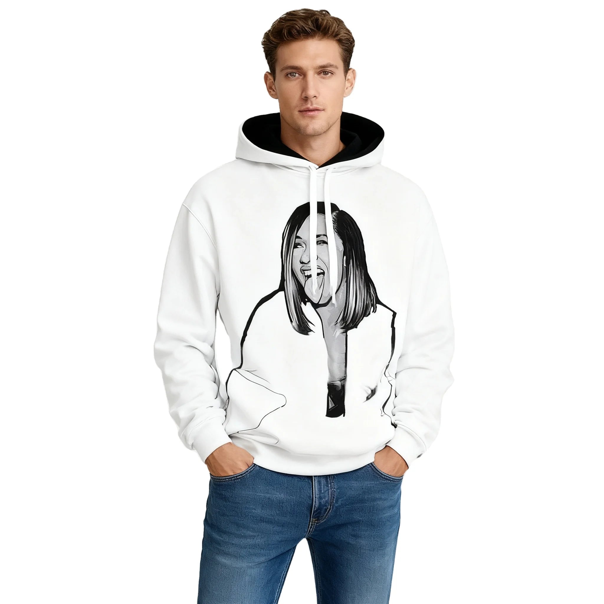 Fitspi Fashion 3d Printed Hood Sweater Couple Hoodie