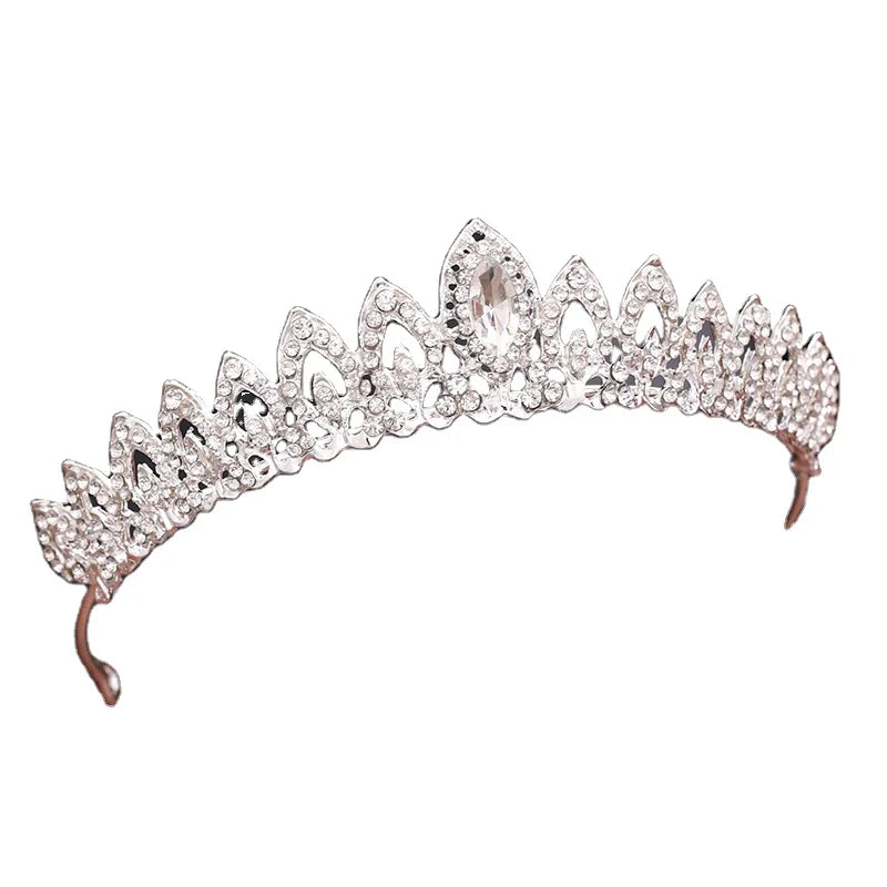 Crystal Rhinestone Crown Wedding Accessories Bridal Tiara Head Jewelry Rhinestone Bride Crown Hair Ornament for Women
