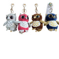 Cute Stuffed Animal Toys Plush Owl Keychain Peluches Al Por Mayor Mini Plushie Cartoon Big-eyed Owl Keyring Toy for Claw Machine